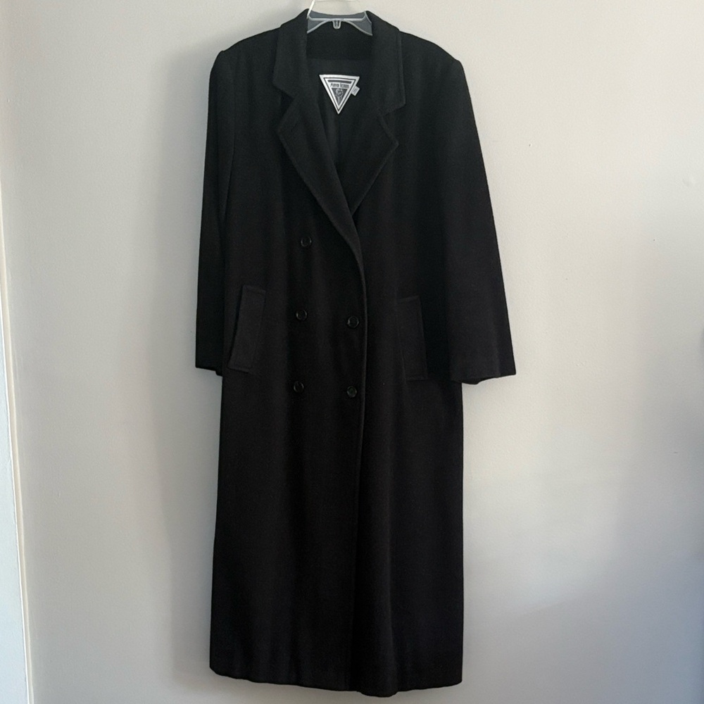 Marvin Richards Long Wool/Cashmere coat. Black size 10. Made in USA
